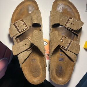 Birkenstock Tan Sandals with Cork Footbed